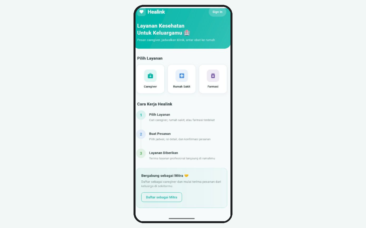 Healink On-Demand Healthcare Mobile App